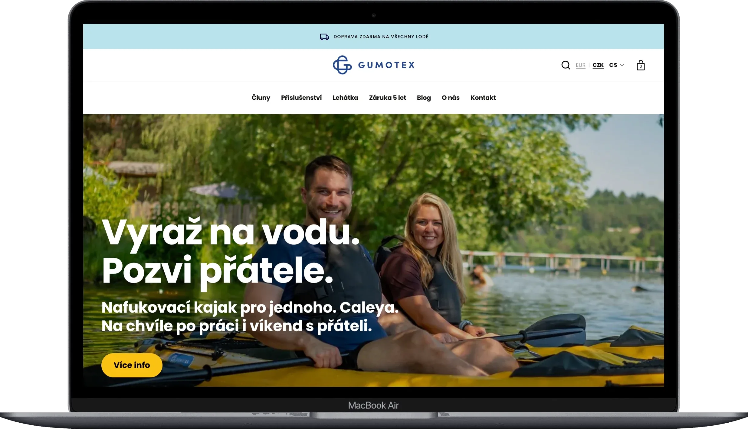 Eshop GUMOTEX Boats postavený na Shopify