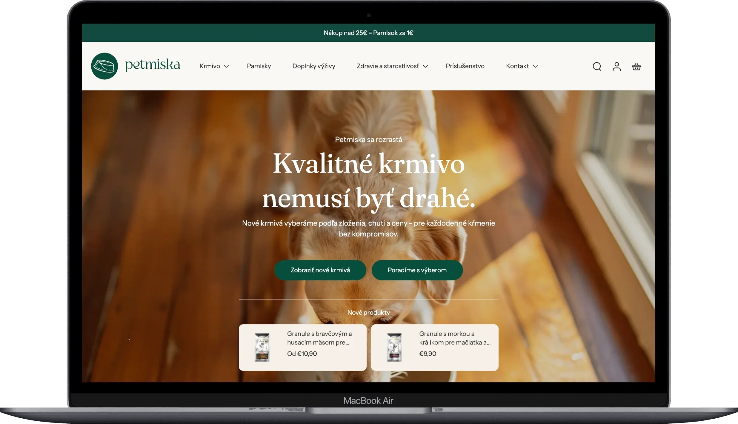 Eshop Petmiska postavený na Shopify